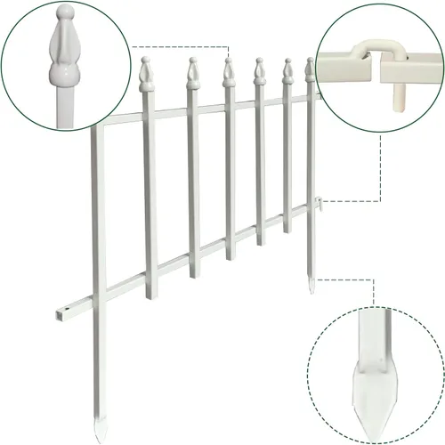 Miniatura 5 de Thealyn Valla de jardín decorativa de metal de 22 pulgadas de ancho x 18 pulgadas de alto (5 paneles, longitud total de 9.17 pies), valla plegable
