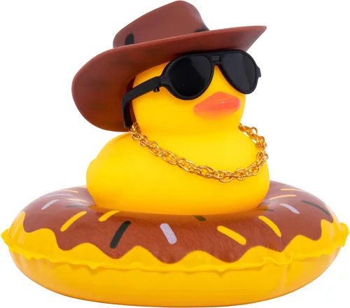 Miniatura 32 de wonuu Pato de Goma para Automóvil, Decoración de Pato Amarillo para Tablero con Sombrero de Sol, Anillo de Natación, Collar, Gafas de Sol