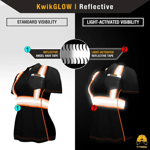 Miniatura 3 de KwikSafety - Charlotte, NC - Vixen Hi Vis Short Sleeve Safety Shirt for Women [Angel Hair Reflective Tape]