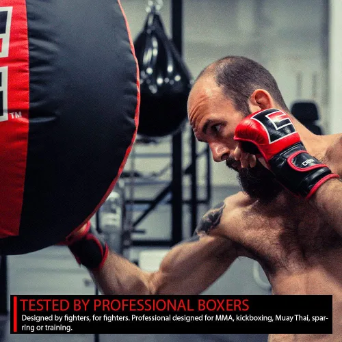 Miniatura 3 de Combat Corner Guantes de cuero puro Elite Spar MMA para hombres y mujeres, guantes de entrenamiento de boxeo, Muay Thai, MMA Sparring