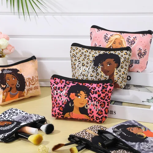 Miniatura 5 de Talltalk 24 bolsas de maquillaje afroamericanas negras para mujeres, bolsas de lona bíblica a granel, regalo cristiano para mujeres, artículos