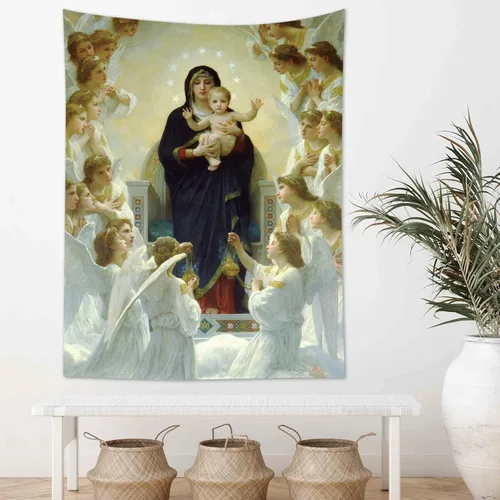 Miniatura 12 de HVEST Tapiz cristiano para colgar en la pared, tapiz navideño para colgar en la pared, tapiz de Jesús para dormitorio, habitación, decoración