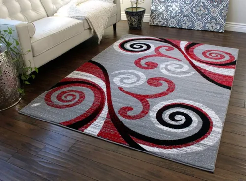 Miniatura 15 de Masada Rugs, Stephanie Collection - Alfombra de área moderna y contemporánea, 1100, turquesa, gris, blanco, negro (2 pies x 3 pies)