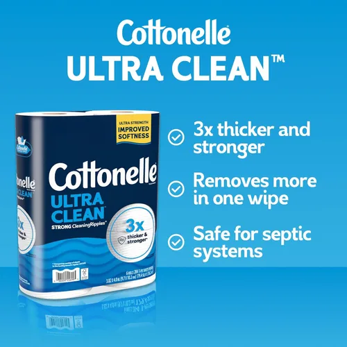 Miniatura 2 de Papel higiénico Cottonelle Ultra Clean, 9 Mega Rolls = 36 Regular Rolls, el empaque puede variar