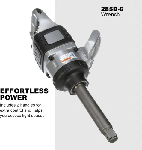 Miniatura 4 de Ingersoll Rand 285B-6 Llave de impacto neumática inalámbrica de 1 pulgada con yunque extendido de 6 pulgadas y 2 asas