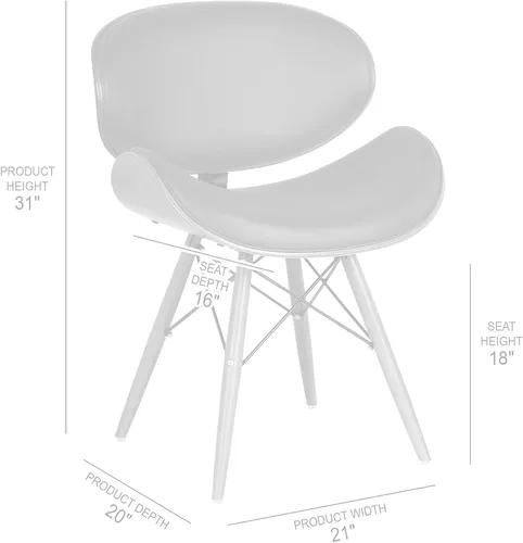 Miniatura 3 de Armen Living Cassie - Silla de comedor en piel sintética negra y acabado de madera de nogal, 20 pulgadas de profundidad x 21 pulgadas de ancho x 31