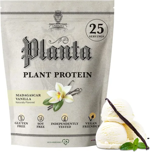 Miniatura 11 de Ambrosia Planta - Polvo de proteína a base de plantas 20g Polvo de proteína vegana sin lácteos con aminoácidos BCAA Apto para dieta cetogénica