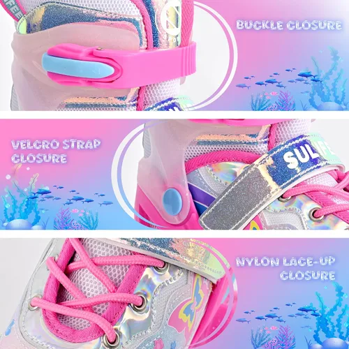 Miniatura 3 de SULIFEEL - Patines ajustables para niños para niños de 3-5, 5-8, 6-12 años con ruedas iluminadas ajustables de 4 tamaños, el mejor regalo para niños