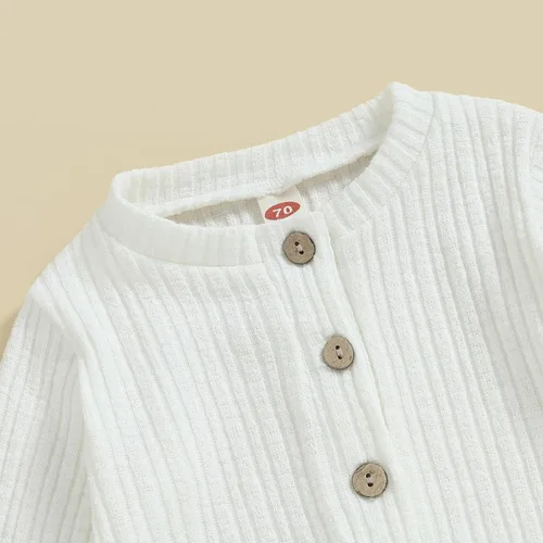 Miniatura 5 de Ropa de otoño para bebé, niña, niño, ropa de punto de manga larga, mameluco acanalado, overol de suéter de invierno para llegar a casa