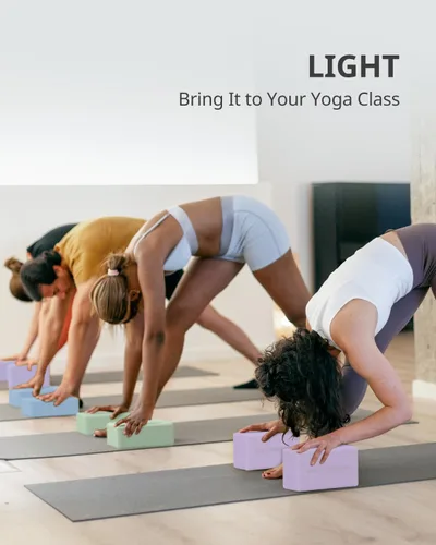 Miniatura 5 de Trideer - Bloques de yoga (paquete de 2), bloques de espuma suave antideslizantes con bordes biselados para alineación y estiramiento en yoga