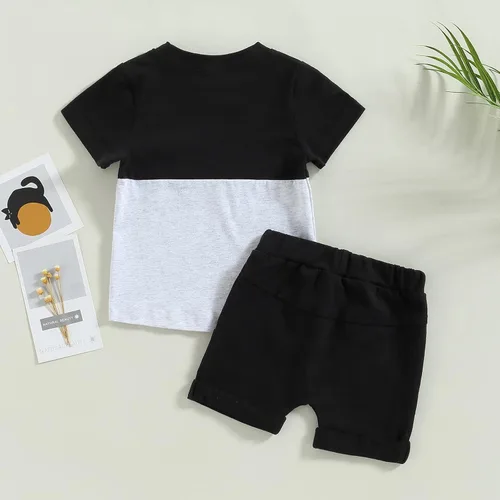 Miniatura 45 de Conjunto de camiseta de manga corta para bebé niño y niña, camiseta de manga corta, pantalones cortos casuales, ropa para recién nacidos, 6, 12, 18