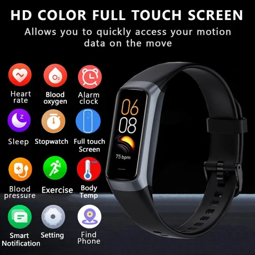 Miniatura 2 de Rastreador de Fitness con Monitor de Frecuencia Cardíaca/Oxígeno en Sangre/Sueño, Más de 20 Modos Deportivos Relojes Inteligentes