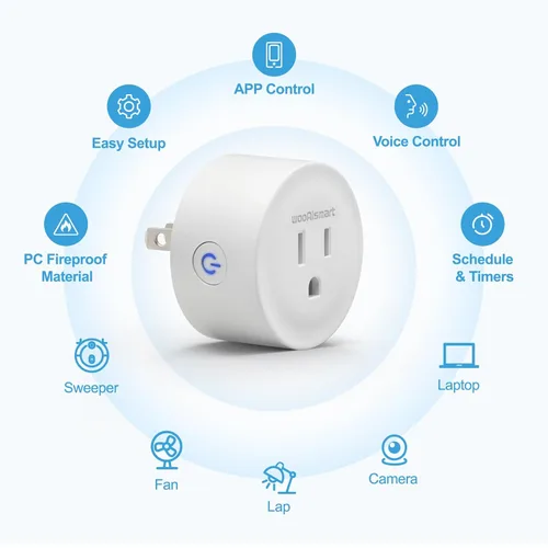 Miniatura 2 de Enchufe inteligente, enchufes WiFi funcionan con Alexa y Google Assistant, toma inteligente con temporizador y controlador de grupo, salida WiFi