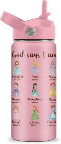 Miniatura 12 de Axolotl - Botella de agua de 12 onzas con tapa con pajilla, botella de agua de acero inoxidable con diseño de ajolotes para niñas, taza aislada