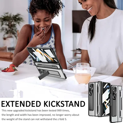 Miniatura 4 de Miimall Funda compatible con Samsung Galaxy Z Fold 5 con protección mejorada de bisagra, película de lente de cámara, protector de pantalla frontal