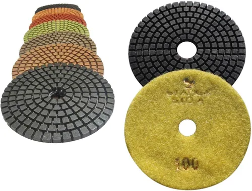 Miniatura 10 de Grit 50 4" Diamond Pulir Pads Premium Grado Mojado Flexible 3 MM Alto