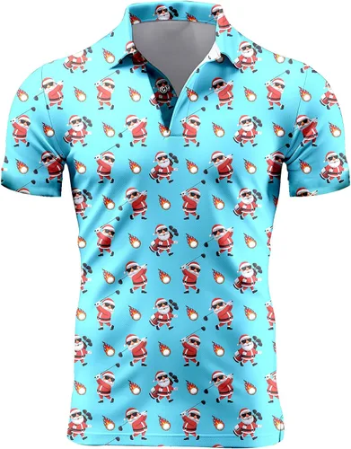Miniatura 55 de Camisa de golf de los años 80 para hombre, ajuste seco, manga corta, estampada, divertidas, camisas de golf de los años 90 para hombre