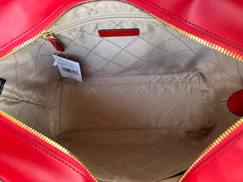 Miniatura 5 de Michael Kors Jet Set Travel - Bolsa de cadena de bolsillo frontal medio Chili Rojo Oro MK, Rojo, M