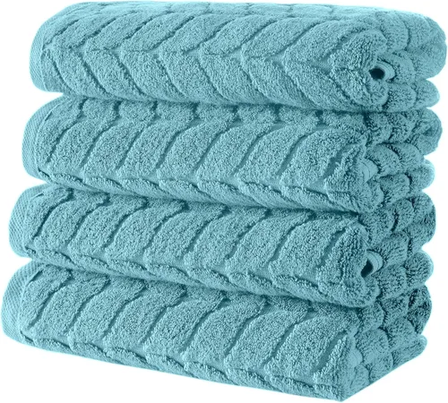 Miniatura 34 de BAGNO MILANO Toallas de baño de algodón turco, toallas de mano, juego de toallas de lujo de felpa suave de la colección jacquard