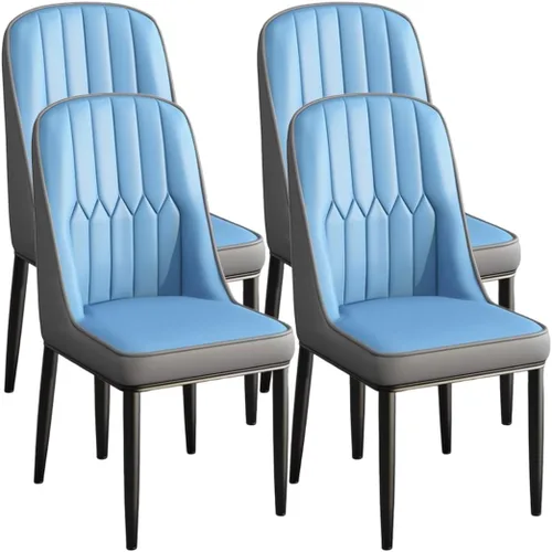 Miniatura 22 de YVYKFZD Juego de 2/4 sillas de comedor, sillas de cocina con respaldo y patas de metal, silla de comedor de piel sintética, silla auxiliar cómoda