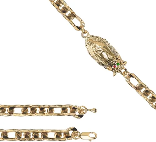 Miniatura 3 de Pulsera de oro de cadena virgen maría para mujeres y niñas, pulseras La Virgen De Guadalupe, pulseras de abalorios de Nuestra Señora de Guadalupe