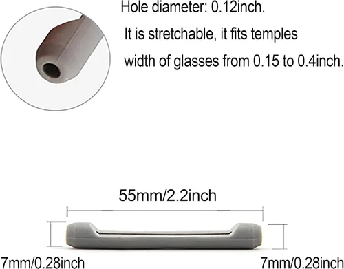 Miniatura 3 de lvvfit Retenedor de silicona suave para lentes de patillas para niños y adultos, retenedores elásticos antideslizantes, Negro