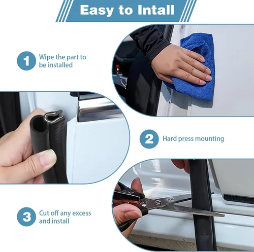 Miniatura 5 de DGSL Tira de Sellado para Puerta de Coche, Burlete para Puerta con Pera Superior, Sellado Automotriz para Coches, Barcos, Vehículos Recreativos