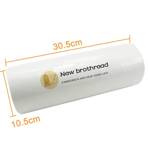 Miniatura 2 de New Brothread - Estabilizador de bordado desprendible para máquina de coser, con hierro fundible, recortado, 12" x 25 yardas de rollo - Peso mediano