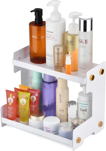 Miniatura 10 de FFK Organizador de baño para encimera, almacenamiento de 2 niveles: organizador de encimera de baño, soporte de acrílico para almacenamiento