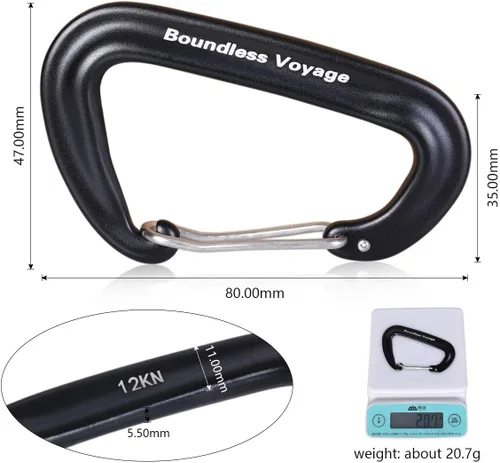 Miniatura 2 de iBasingo Mosquetón de aleación de aluminio Clips 12KN Llavero BV1026