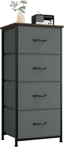 Miniatura 32 de Somdot - Cómoda estrecha con 4 cajones, cómoda delgada con cajones de tela extraíbles para armario, espacios pequeños, baño, dormitorio, lavandería
