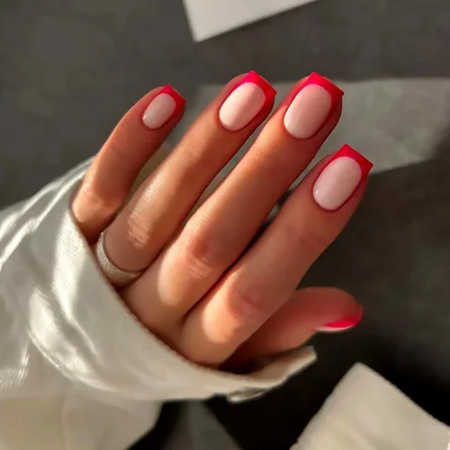 Miniatura 13 de Uñas postizas a presión degradadas con purpurina de longitud corta, uñas postizas en forma de ataúd con diseño de hojas de corazón, 24 uñas postizas