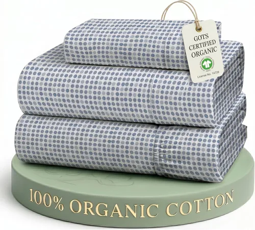 Miniatura 42 de Lane Linen Sábanas de cama tamaño Queen, juego de sábanas 100 % algodón orgánico, sábanas refrescantes suaves tamaño Queen, juego de sábanas Queen
