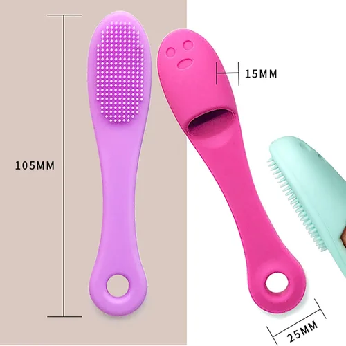 Miniatura 2 de Paquete de 5 cepillos de limpieza facial manual de silicona suave, cepillo limpiador facial para limpieza suave y eficaz, eliminar puntos negros