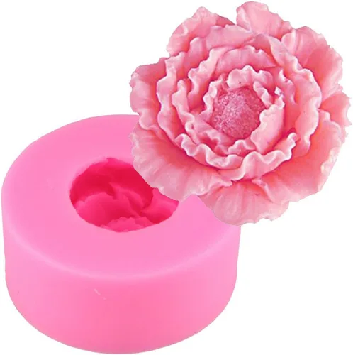 Miniatura 3 de Mujiang 3D peonía flor pastel decoración silicona gelatina azúcar chocolate fondant moldes