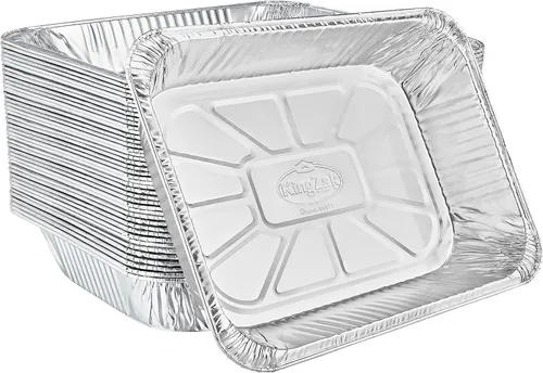 Miniatura 8 de Sartenes de aluminio con tapas, bandejas desechables de papel de aluminio profundo para asar y hornear, bandejas extra resistentes y duraderas