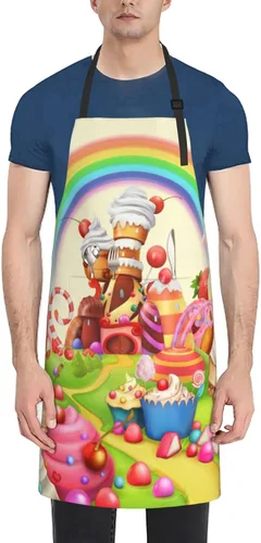 Miniatura 3 de Siiuuol Cute Cats - Delantal de cocina impermeable unisex con babero ajustable
