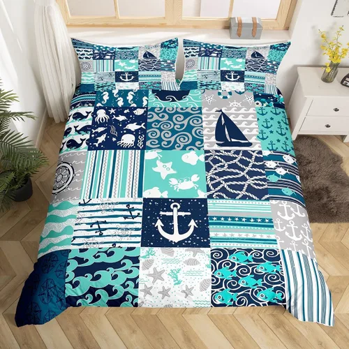Miniatura 50 de Lake House - Juego de funda de edredón tamaño individual, estilo rústico de granja vieja para niños, adolescentes y adultos, decoración