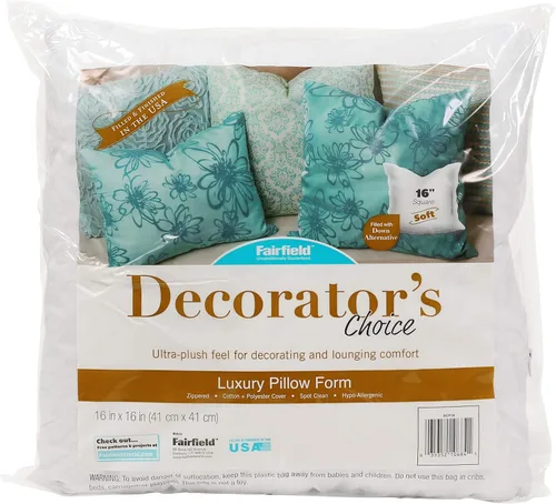 Fairfield Decorator's Choice - Cojín de almohada, 16 x 16 pulgadas, color blanco