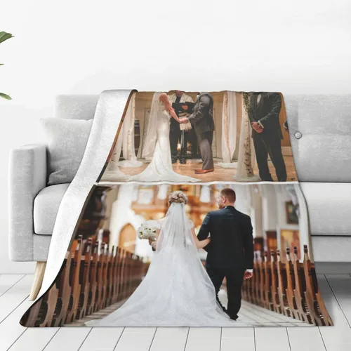 Miniatura 24 de Manta personalizada con texto, fotos, manta personalizada para cumpleaños de adultos y niños, boda, Navidad, Halloween, Día del Padre, Día
