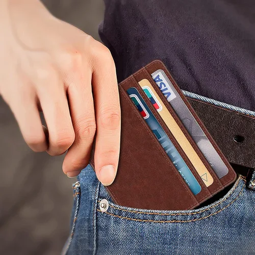 Miniatura 123 de Fintie Billetera delgada y minimalista para bolsillo frontal, con bloqueo RFID, tarjetero y ventana de identificación, para hombre o mujer