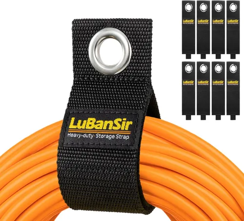 LuBanSir Paquete de 9 soportes para cables de extensión, correa de almacenamiento de cable de extensión de 17 pulgadas para organización y