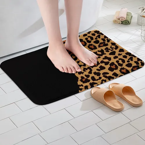 Miniatura 4 de Tapete de baño con estampado de leopardo para decoración del hogar, animales de guepardo africano y vida silvestre, tapete de microfibra de felpa