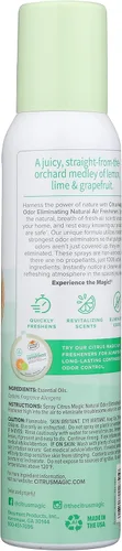 Miniatura 2 de Citrus Magic Ambientador Freshener Eliminador de Olores en Aerosol, 3 Onzas (Paquete de 3), Cítricos Frescos, 3