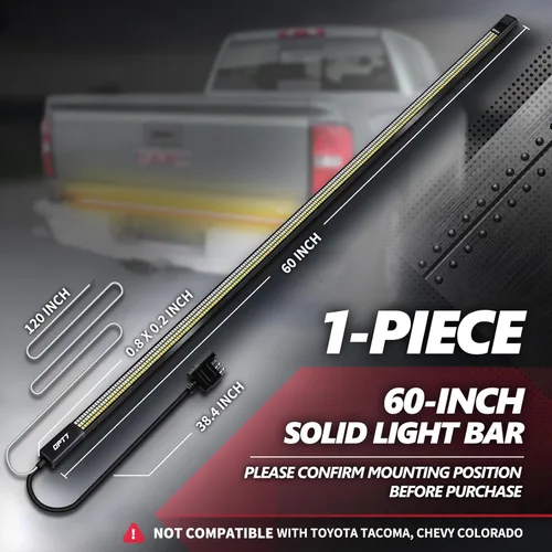 Miniatura 2 de OPT7 - Barra de luz LED Redline de triple fila para puerta trasera de 152 cm con señal de giro ámbar secuencial, marco rígido de aluminio