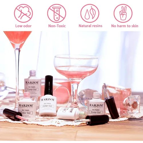 Miniatura 6 de RARJSM - Juego de esmaltes de uñas de gel perla, 6 colores: concha nacarada, purpurina, blanco, oro, rosa, verde, púrpura, con brillo de sirena