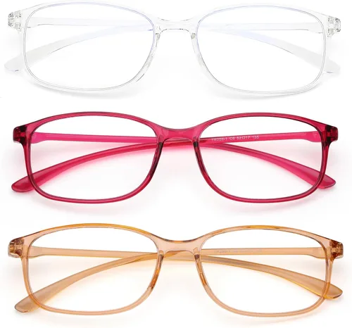 Miniatura 8 de AQWANO Blue Light Blocking Reading Glasses Women Men, Lightweight Flexible TR90 Computer Readers Unbreakable Cheaters Glasses Paquete de 4