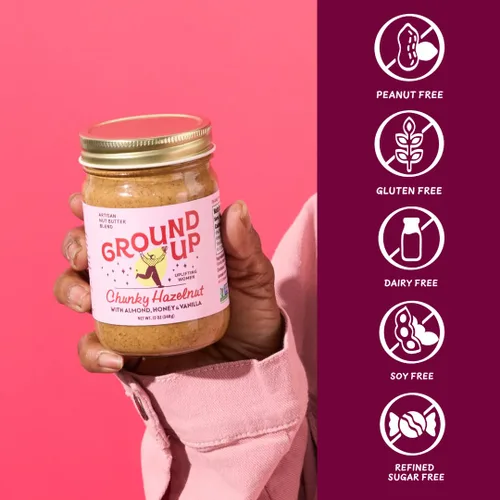 Miniatura 4 de GROUND UP PDX Mantequilla de nuez Almendra Oregon Avellana, 12 OZ