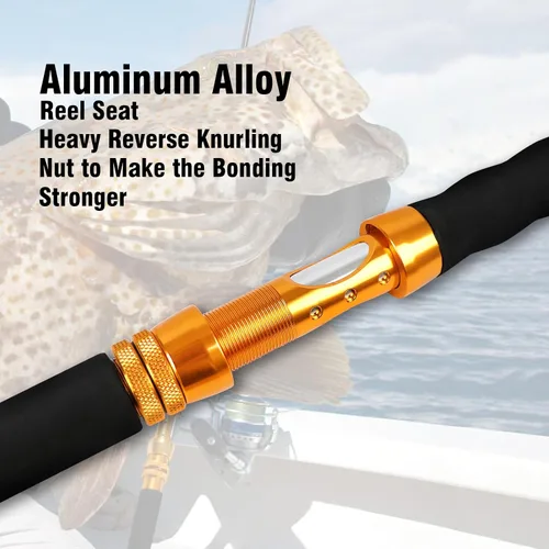 Miniatura 3 de Fiblink Caña de pescar pesada Jigging de agua salada de 1 pieza (30-50 lb/50-80 lb/80-120 lb, 5 pies 6 pulgadas)