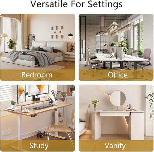 Miniatura 6 de VECELO Silla de escritorio moderna de PU giratoria para oficina en casa con respaldo y ruedas rodantes, altura de asiento ajustable para niñas